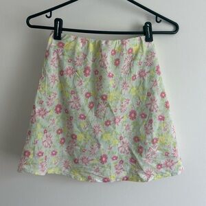 NEVER WORN Forever 21 White A-Line Skirt with Pink and Yellow Floral Print